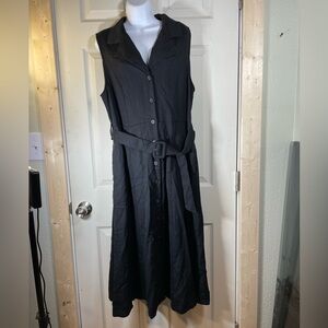 a new day Black‎ Button-Down Midi Dress